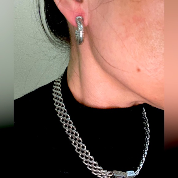 RETIRED AUTHENTIC BRIGHTON CHAIN MAIL MULTI LINK SET NECKLACE, BRACELET&EARRINGS - Picture 4 of 13